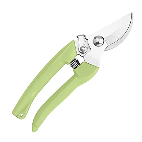 Curve Gardening Scissor with Sharp Stainless Steel Blade Garden Shears for Cutting Flowers Trimming Plants of Yard Florist Flower Rose Herb Hedge Bonsai and Fruits Picking (Green Handle) - style: Green Handle