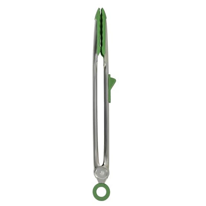 Tovolo Tongs With Silicone Tips Easy Grip 13” Long Kitchen Tongs Stainless Steel Handle For Cooking, Non Scratch Heat Resistant Locking Tongs Silicone Tipped Dishwasher Safe BPA Free, Pesto Green - color: Pesto