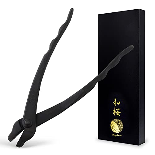 Wazakura Hand Forged Bonsai Wire and Jin Pliers Made in Japan 210mm(8.25inch), Bonsai Training Wire Plier, Japanese Garden Tool- Black
