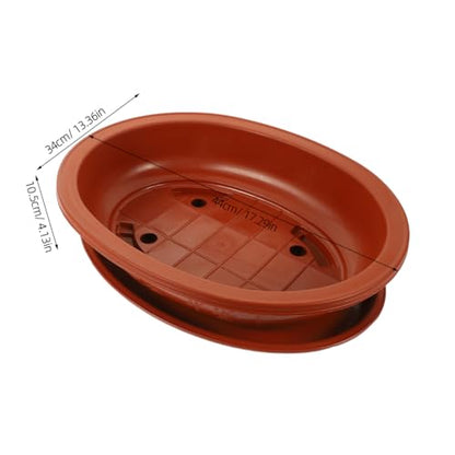 DOITOOL Bonsai Training Pots with Drainage Tray, 17 Inch Oval Bonsai Planter Pot Plastic Plants Growing Tree s Flower for Indoor Outdoor Garden Yard - 17.3 x 13.3 x 4.1 inch