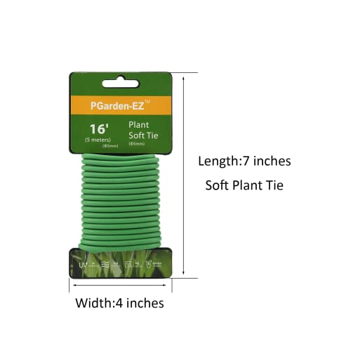 PGarden-EZ Green Soft Twist Tie Plant Tie Flexible TPR Garden Supply, for Tomatoes Roses Vines Organizing(16.4 feet/ 5 Meters)…, 16 feet - size: 16.4 feet/ 5 Meters