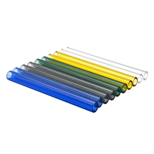 10 Pcs 5 Inch Glass Tubes, PQAPGT 5 Colors Borosilicate, 12mm OD, 2mm Wall - color: Multicolor, size: 5 Inch
