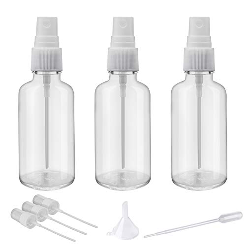 Hydior 2oz Clear Glass Spray Bottles for Essential Oils, Set of 3 - color: White Clear