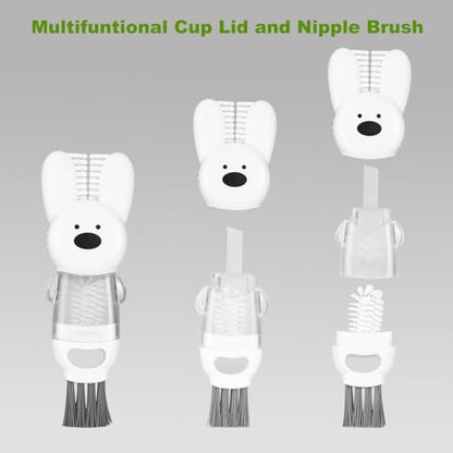 [3 Pack] Bottle Brushes, Stainless Steel Long Handle Water Bottle Scrub Cleaning Brush Set Including Straw & Lid Cleaner for Baby Bottles, Sports Cups, Coffee Mugs, Tumblers