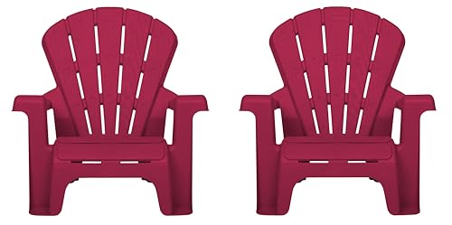 Little Tikes Kids Garden Chair 2 Pack in Red, Outdoor Toddler Activity Adirondack Chairs for Picnic, Garden, Patio, Backyard & Beach, Outdoor Chair Set - size: 2 Pack