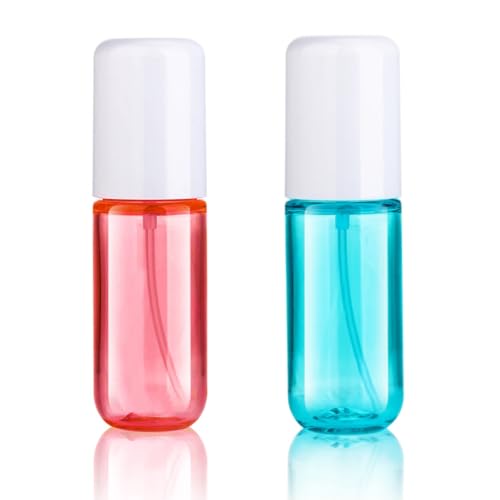 Aeibxiy Small Spray Bottles Travel Size 1.35oz 40ML, Fine Mist Plastic Spray Bottles, Refillable Empty Spray Bottle for Toners, Perfume, Face& Hair Spray - color: Red+Blue, 2 Pack