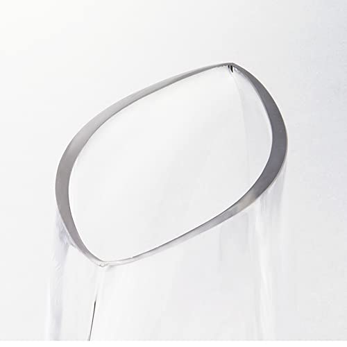 CYS EXCEL Glass Moon Vase Oval Bowl (H:7.5" L:9.25") | Multiple Size Choices Round Flower Vase Centerpiece | Plant Terrarium Bowl Vase - size: H-7.5" L-9.25"