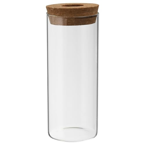 PATIKIL 7.9"x2.6" Plant Propagation Terrarium, Glass Cylinder Vase Desktop Glass Planter with Cork Stopper for Hydroponic Plants Centerpieces - size: 18.6 Ounces
