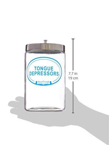 Graham-Field Glass Sundry Jar – Labeled 'Tongue Depressors' – Medical Dressing Storage - style: Tongue Depressors