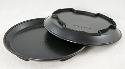 2 Round Black Plastic Humidity/Drip Trays for Bonsai Tree and House Indoor Plant - 7"x 7"x 1" (2xR-7)