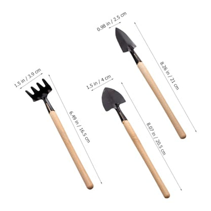GANAZONO 8 Sets Mini Gardening Tools Portable Garden Hand Tools Set Miniature Gardening Rake Trowel and Shovel for Bonsai Succulents Herbs Planting | 8 Sets Portable Garden Hand Tools Set Miniature Gardening Rake Trowel and Shovel for Bonsai Succulents He