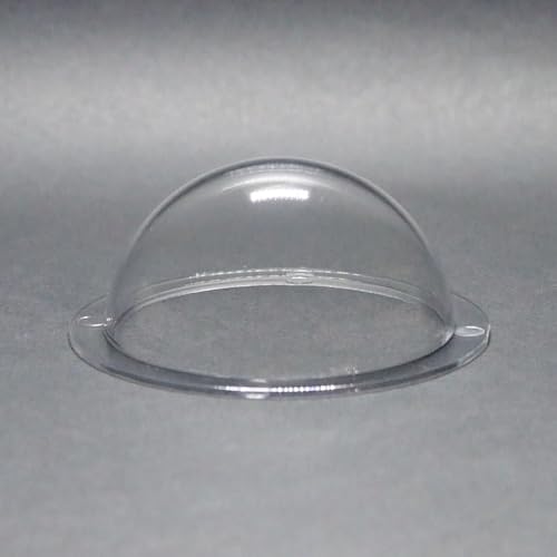KAYNEY Acrylic Dome with Flange Clear Plastic Hemisphere – Transparent Case for CCTV, Camera Lens, Jewelry, Collectibles & Miniatures – Dustproof Cover for Delicate Items (2.8inch / 70mm) - size: 2.8inch / 70mm