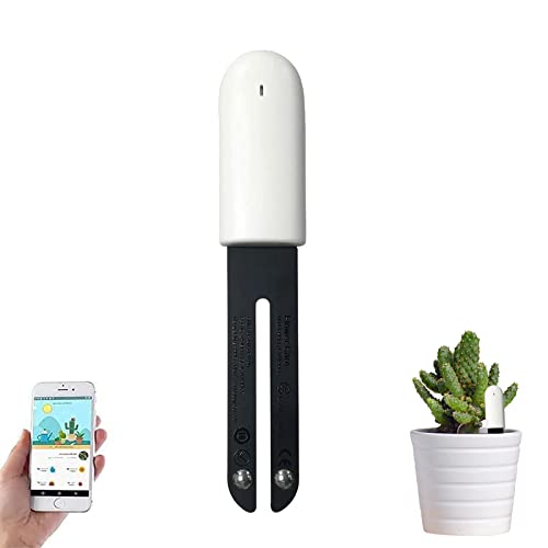 Soil Moisture Meter 4 in 1,Plant Water Monitor,Automatically detect Moisture/Temperature/Light/Fertility,Can Connect to Mobile Phone via Bluetooth,Hygrometer Sensor for Indoor Plants (1pc) - color: 1pc