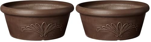 Arcadia Garden Products TA25C Shallow Bulb Pan Planter Dish Low Bowl for Succulents, Bonsai, Fairy Gardens, Herbs, 10"x3.5", Chocolate (Pack of 2) - color: Chocolate, size: 10"x3.5" (Pack of 2)