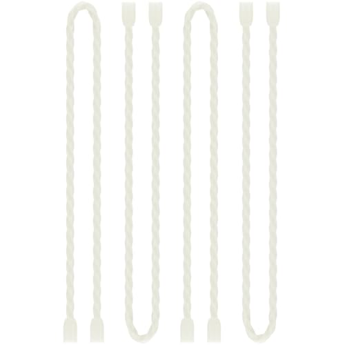 4Pcs 18-inch Silicone Cable Ties Reusable Steel-Core Silicone Twist Cable Tie Straps for Bundling and Organizing Colorful Bendable Holder Strap for Indoor and Out All Purpose, White - color: White, size: 18 Inch