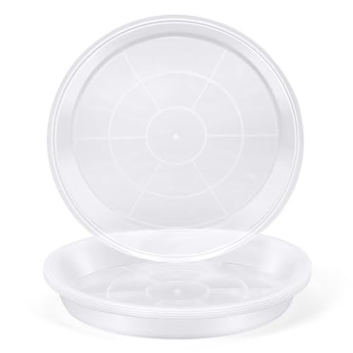 4 Pack 16 17 18 19 20 21 22 in Clear Plastic Plant Saucers for Indoors, Durable Plant Trays for Pots and Plant Water Catcher Tray with No Holes, Reusable Plastic Trays for Plants (19''-4Pack) - size: 19''-4Pack
