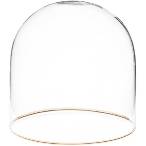 Plymor 4" x 4" Glass Display Dome Cloche with Gold Rim (no Base) - size: 4" x 4"