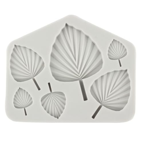 Tropical Leaf Polymer Clay Molds Fan Leaves Silicone Mold - color: Style O