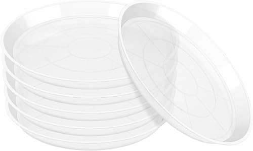 OUPSAUI 3 4 6 8 10 12 14 Inch Plant Saucer Pot Tray, 6 Pack Clear Plant Saucers for Indoors and Outdoors, Large Plastic Dish Suacer Water Drip Tray for Potted Plants Flowers (3 Inches) - size: 3 Inches