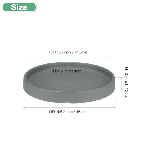 M METERXITY Ceramic Plant Saucer, 6.3 Inch Plant Water Catcher Tray, Plant Pot Saucers for Indoor/Outdoor Plants/Flower Drainage Drip Water Tray [Round Dark Gray] - color: Dark Gray