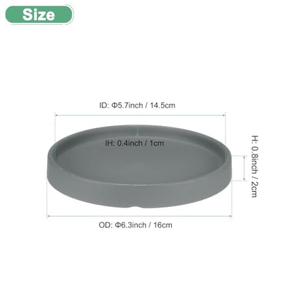 M METERXITY Ceramic Plant Saucer, 6.3 Inch Plant Water Catcher Tray, Plant Pot Saucers for Indoor/Outdoor Plants/Flower Drainage Drip Water Tray [Round Dark Gray] - color: Dark Gray