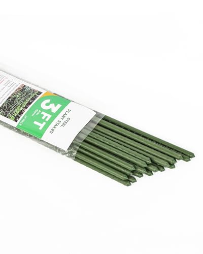 3ft Garden Stakes, Plastic Coated Steel Plant Stakes for Climbing Plants 25pcs - size: 3FT