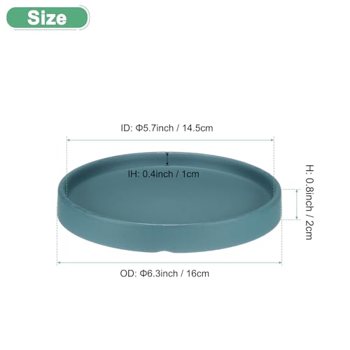 M METERXITY Ceramic Plant Saucer, 6.3 Inch Plant Water Catcher Tray, Plant Pot Saucers for Indoor/Outdoor Plants/Flower Drainage Drip Water Tray [Round Black Green] - color: Black Green