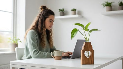 Wooden Plant Propagation Station Stand with Single Glass Test Tube Indoor Desktop Terrarium for Hydroponics Water Plant Cutting Flower Vase Planter Home Office Garden Decor Plant Lover Gifts (Brown)