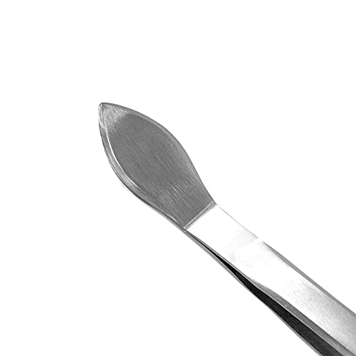 KAKURI Bonsai Tweezers Straight Serrated Tips with Spatula 8.8" - Made in Japan - Professional Bonsai Care Tool - Japanese Stainless Steel - color: Silver (Straight)