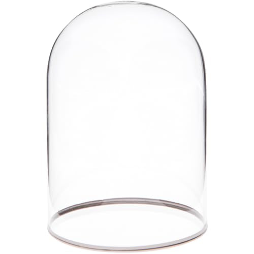 Plymor 3" x 4" Glass Display Dome Cloche with Silver Rim (no Base) - size: 3" x 4"