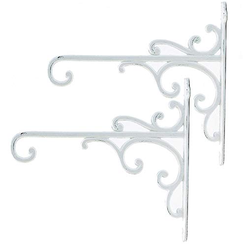 Sungmor Cast Iron Wall Hook Plant Hangers - 2PC White - color: White - 2pcs & 11.4 inch