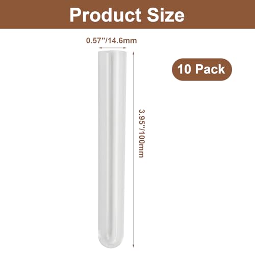 10 Pack Clear Test Tubes - size: 10pcs