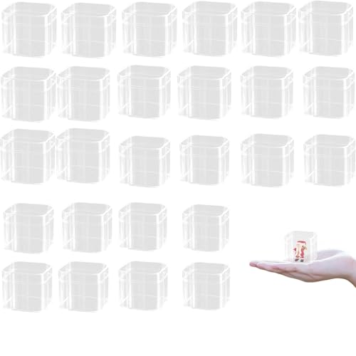 KissYou Acrylic Box with Lid Clear Candy Boxes Plastic Square Cube Jewelry Storage Contanier Birthday Wedding Graduation Party Decoration Decorative Boxes - size: 2.17 x 2.17 x 1.89 Inch, style: 24 Pack