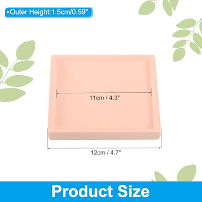 PATIKIL 5 Inch Plant Pot Saucers, 4 Pack Ceramic Square Plant Saucer Tray Flower Planter Drip Tray for Indoors Outdoors Patio Balcony, Pink - color: Pink