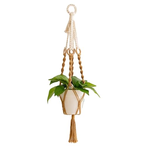 Hanging Planter for Indoor Plants, Colorful Macrame Plant Hanger with Tassel, Boho Wall Decor for Living Room Bedroom Office