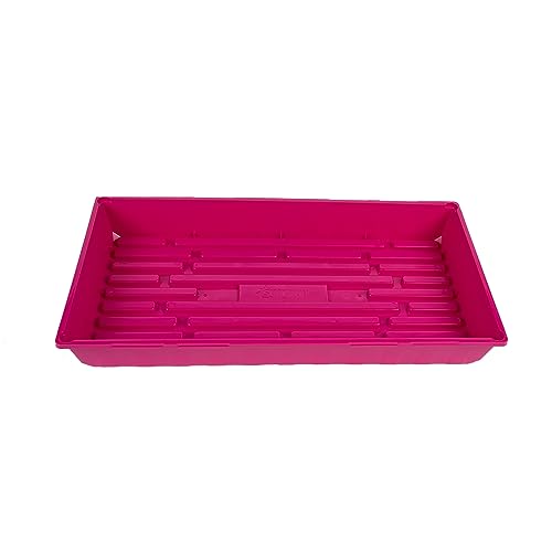 SUNPACK 10" x 20" Mega Plastic Seed Starting Tray, Magenta, 2.5" - No Drainage Holes, Ideal for Greenhouses or Indoor Gardening - Made of Thick, Strong Plastic - color: Magenta