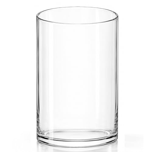 Royal Imports Glass Cylinder Flower Vase 6" Tall, 3.5" Opening, Clear - size: 3" wide x 6" tall