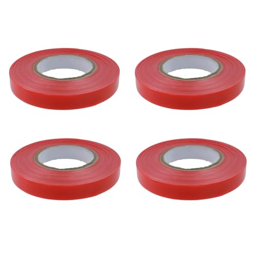 HEVSTIL 4 Rolls Stretchable Garden Tie Tape – 3/7-Inch x 82ft Polyethylene Plant Support Ties | Reusable Stretch Plant Clips for Securing Vines, Flowers & Vegetables Indoors (Red) - color: Red