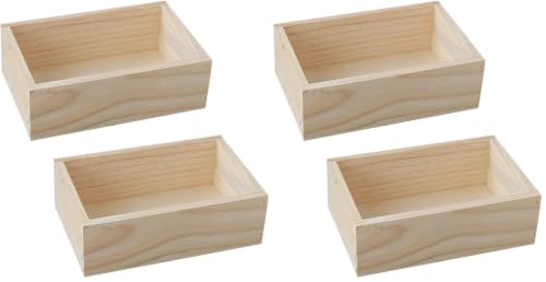 2 Pcs 7.5" × 5" × 2.4" Natural Wooden Succulent Planter Plant Container Box Window Boxes Rectangular Flower Pot Storage Box for Indoor Outdoor Home Venue Decor (Pack of 2) - size: 2 Pcs (Pack of 2)