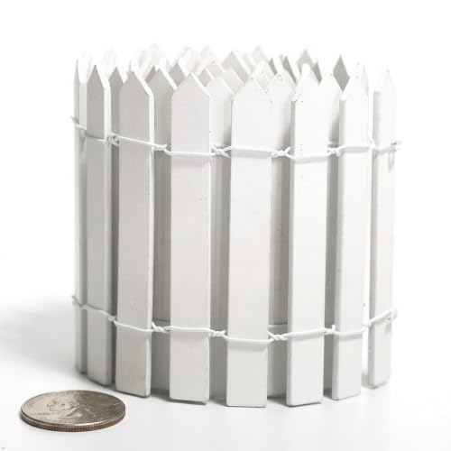 4" x 35" Mini White Picket Fence, 4 Inch Tall 35 inch Total Length - size: 4 Inch High
