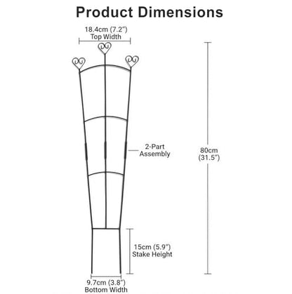31.5 Inch Trellis for Potted Plants, Metal Plant Trellis for Climbing Plants, Plant Support for Ivy, Monstera, Hoya, Indoor & Outdoor Houseplant Trellis, Black, 1 Pack - size: 1 Pack/31in