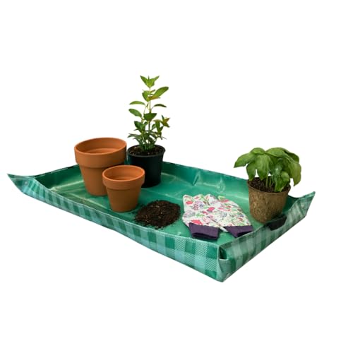 DURASACK 26"x39" Waterproof Repotting Mat, Green | Indoor Plant Transplanting, Soil Change & Gardening Mess Control - color: Green, size: 39" x 26" x 2"