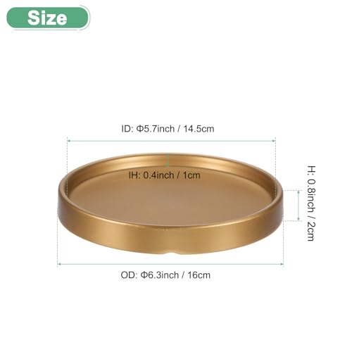 M METERXITY Ceramic Plant Saucer, 6.3 Inch Plant Water Catcher Tray, Plant Pot Saucers for Indoor/Outdoor Plants/Flower Drainage Drip Water Tray [Round Gold] - color: Gold