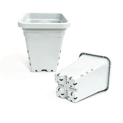 HG5X5SW 5"x5" Square White Pot, 7" Tall Pack of 36 - size: 5"x 5"-36PCS