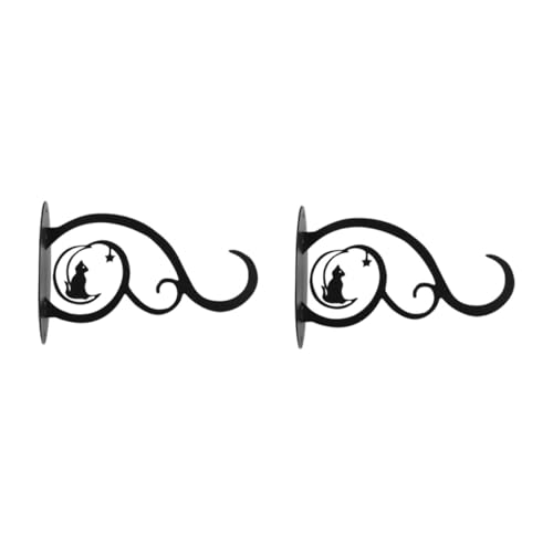 2pcs Wrought Iron Flower Stand Hook Wall Plant Hook Shelf Holders Planter Holder Rustic Decor Metal Balusters Plant Wall Bracket Mount Planter Fence Decor Lantern Hanging