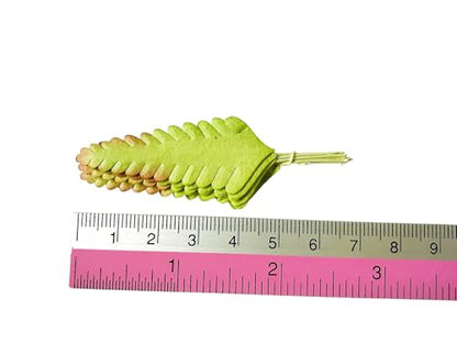 Ploen 25 pcs Light Green Leaves Ferns Mulberry Paper Leaves with Wire Stems Fern1 Leaf Mulberry Paper Craft Supplies Scrapbooking Embellishments for so Many Card DIY Craft Projects Leaves212