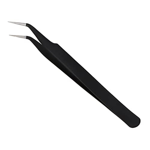 1pcs Fine Point Tweezers Splinter Tweezer Professional Precision Pointed Tweezer Sharp Precision Needle Nose Tip Anti-Static Stainless Steel Curved Tweezers
