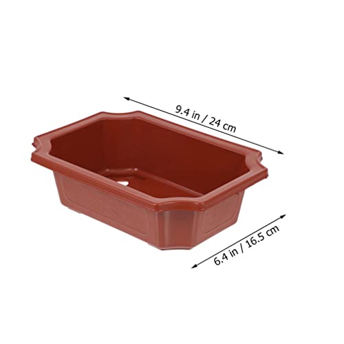 DOITOOL 10pcs Rectangular Bonsai Pots Small Plastic Flowerpot Plant Pot with Drainage Hole Bonsai Tree Succulent Windowsill Planter for Office Gardening, 9.44X6.49X3.14In
