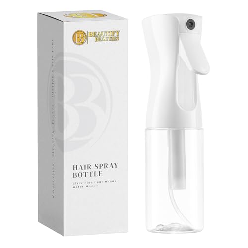 BeautifyBeauties Continuous Spray Bottle for Hair, 6..8 oz Mister Spray | Perfect for barbers, salons, household cleaning, watering plants, pet care, ironing & essential oil scents - color: Clear, size: 6.8 Ounces