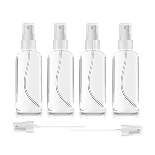 4 Pack Small Spray Bottles 1oz Clear Plastic Empty Refillable Mini Spritzer - color: 4 Pack, size: 1 Ounce